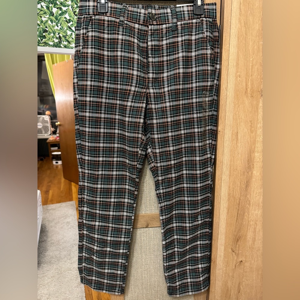 American Eagle Super High Rise Plaid Skinny Trouser